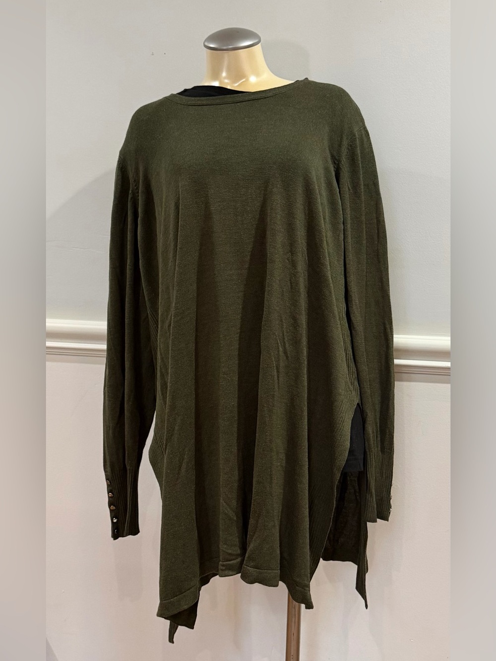 Lily Morgan Olive Green Lightweight Long-Sleeve Woman Lady Plus Size 3X Sweater